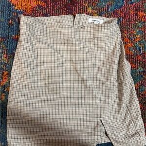 Checkered Skirt with Slit